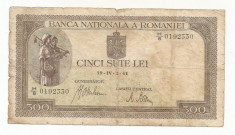 ROMANIA 500 LEI 1941 [24] filigran vertical foto