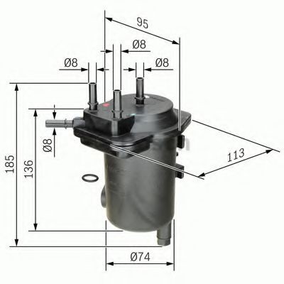 Filtru combustibil RENAULT KANGOO Express (FC0/1) (1997 - 2007) BOSCH 0 450 907 011 foto