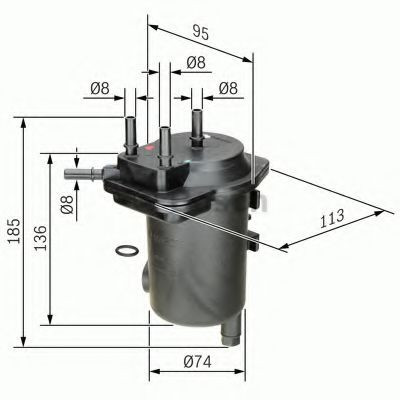 Filtru combustibil RENAULT KANGOO Express (FC0/1) (1997 - 2007) BOSCH 0 450 907 011