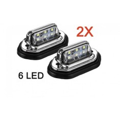 Set 2 lampi numar carcasa cromata lumina:alba / 12V-24V