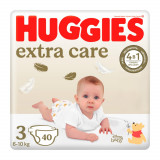 Scutece Huggies, Extra Care Jumbo, Nr 3, 6-10 kg, 40 buc