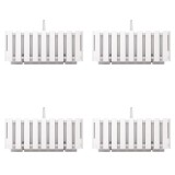 Set 4 jardiniere decorative cu suport metalic, sistem irigare,​​​​​​​ alb, 38x18x16.2 cm, Boardee Fencycase W, Prosperplast