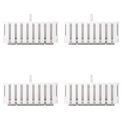 Set 4 jardiniere decorative cu suport metalic, sistem irigare,​​​​​​​ alb, 38x18x16.2 cm, Boardee Fencycase W foto