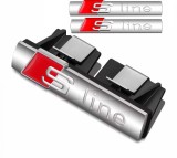 Set Embleme Audi S-line crom 3D grila fata +2 bucati pentru aripi