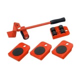 Set Mutare Mobila cu Roti, Culoare Rosu, Capacitate 150kg, Carucior Transport Mobilier, 8 Roti Metalice