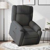vidaXL Fotoliu rabatabil cu ridicare pe verticală, gri &icirc;nchis, textil