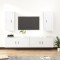 Set dulap TV, 4 piese, alb, lemn prelucrat