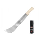 Cumpara ieftin Set maceta Otel Inoxidabil si spray autoaparare chili DEPOX&reg;, Maner Lemn Natural, pentru Gradinarit, Agricultura, Silviculturam, 55 cm/60 ml