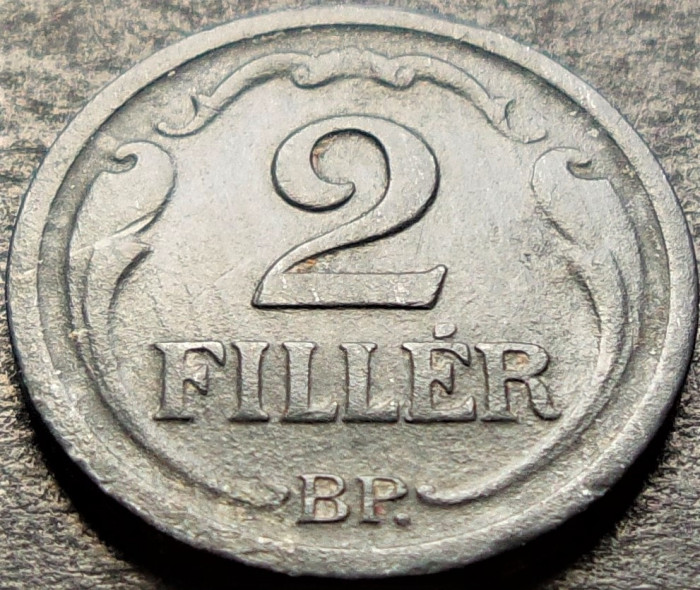 Moneda istorica 2 FILLERI / FILLER - UNGARIA, anul 1944 *cod 384 - EROARE REVERS