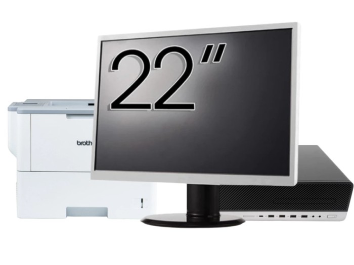 Pachet Calculator Second Hand HP EliteDesk 800 G5 SFF, Intel Core i5-9500 3.00-4.40GHz, 8GB DDR4, 256GB SSD + Monitor 22&amp;quot; &amp; Imprimanta Brother HL