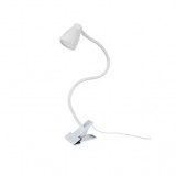 Lampa de birou cu clips, brat flexibil, 3 culori lumina, 10 niveluri, USB, alb, 45 cm, Izoxis, Isotrade