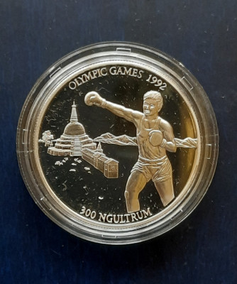Moneda de argint 925 - 300 Ngultrum &amp;quot;Olympic Games&amp;quot;, Bhutan, 1992 - A 3545 foto