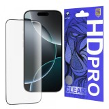 Folie de protectie Ecran Lito HD Pro Clear pentru Apple iPhone 16 Pro, Sticla Securizata, Full Glue, Neagra