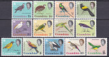 DB1 Fauna Pasari Gambia 1963 12 v. MH ( urme sarniera ) 1 v. 1 Lira MNH 2 poze, Nestampilat