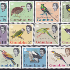 DB1 Fauna Pasari Gambia 1963 12 v. MH ( urme sarniera ) 1 v. 1 Lira MNH 2 poze