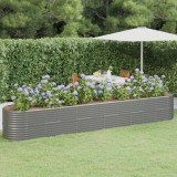vidaXL Strat &icirc;nălțat grădină gri 440x80x68cm oțel vopsit electrostatic
