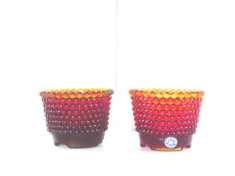 Lanterne candele pastile cristal amberina - Pearl - design Monica Bratt, Rejmyre foto