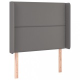 Cumpara ieftin Tablie de pat cu aripioare gri 103x16x118/128 cm piele eco