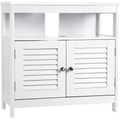 VASAGLE Dulap baie baza lavoar, cu 2 usi, 2 compartimente, alb 60x60x30 cm, alb Household NewTrend