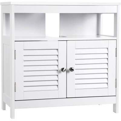 VASAGLE Dulap baie baza lavoar, cu 2 usi, 2 compartimente, alb 60x60x30 cm, alb Household NewTrend foto