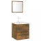 Set de mobilier de baie, stejar fumuriu, lemn prelucrat