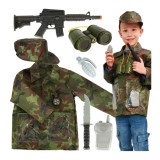 Costum de carnaval Soldat cu Accesorii 3-8 ani