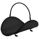 Suport de Depozitat Lemne, Pentru Semineu, Aliaj Forjat, 48 cm, Negru