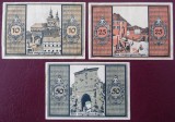 Germania lot 3 notgeld 10 + 25 + 50 pfennig Glatz **