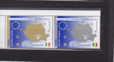 ROMANIA 2005 LP 1682 SEMNAREA TRATATULUI DE ADERARE AL ROMANIEI LA UE SERIE MNH foto
