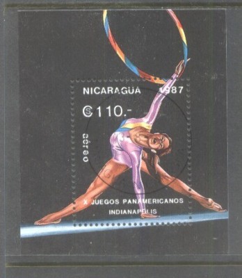 Nicaragua 1987 Panamerican games perf. sheet Mi.B174 used TA.093 foto
