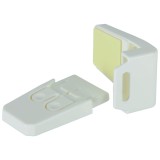Cumpara ieftin Sistem de siguranta pentru copii, blocare sertare, plastic, cu banda adeziva, 7 x 7 x 4 cm, alb