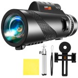 Monoclu Telescop profesional HD 50X60 de Inalta Definitie cu Suport Pentru Smartphone si Trepied, Linomag&reg;, Prisma BaK-4 Dual Focus, Vedere de Zi si d