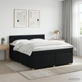 Cumpara ieftin Pat boxspring cu saltea Negru 160 x 200 cm Tesatura