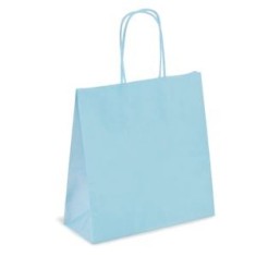 Sac de cadou kraft albastru cu m&acirc;nere elegante, CMCLASS