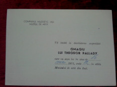 Invitatie expozitie: Omagiu lui Theodor Pallady 1972 foto