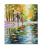 Cumpara ieftin Tablou stilizat pictat manual, De mana cu mama mea, 60x50cm ulei pe panza, Superb