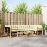 vidaXL Set de canapele de exterior cu pernă 8 pcs Alb și crem 3389296