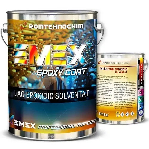 Pachet Lac Epoxidic Solventat &ldquo;Emex Epoxy Coat&rdquo; - Transparent - Bid. 3 Kg + Intaritor 1.10 Kg