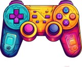 Cumpara ieftin Sticker decorativ Gamepad, Portocaliu, 72 cm, 7939ST-2, Oem