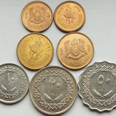 set 7 monede Libia Libya 1, 1, 5, 5, 10, 20, 50 Dirhams 1975 - 1979 UNC - A026