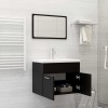 Gossi set mobilier de baie, negru, lemn prelucrat