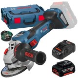Bosch GWS 18V-15 SC BITURBO + GBA + GAL 1880 CV - Polizor unghiular 125 mm valiza speciala accesorii + Set 1 acumulator si incarcator Li-Ion 18 V 5 Ah