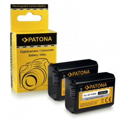 Pachet 2x Acumulator Patona Sony NP-FW50 pentru NEX-5A NEX-5D 950 mAh - 2x1079 foto