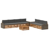 vidaXL Set de canapele de exterior 8 pcs Natural și Antracit 3383130