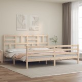 VidaXL Cadru pat cu tăblie 200x200 cm, lemn masiv de pin