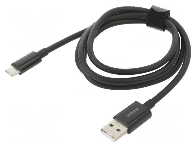 Cablu USB A la USB C 1m 65W negru textil