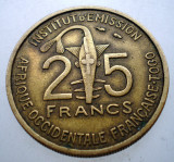 7.695 AFRICA DE VEST TOGO COLONIE FRANCEZA 25 FRANCS FRANCI 1957, Bronz-Aluminiu
