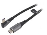 Cablu USB-C 2.0 unghi 0,5m negru 100W
