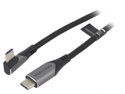 Cablu USB-C 2.0 unghi 0,5m negru 100W foto