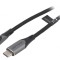 Cablu USB-C 2.0 unghi 0,5m negru 100W